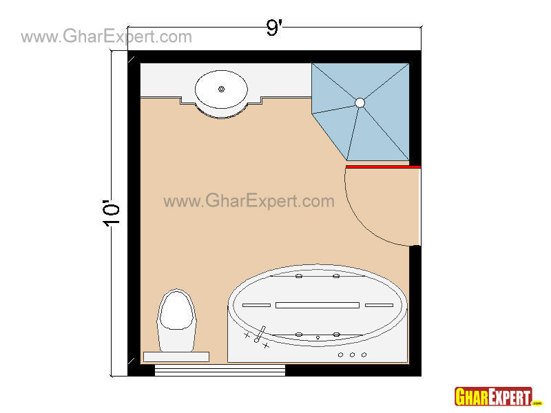 Luxury Bathroom Floor plan for 90 sq feet Bathrooms