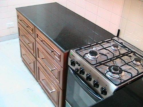 Black granite countertop