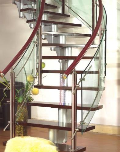 Glass and steel combination railing style