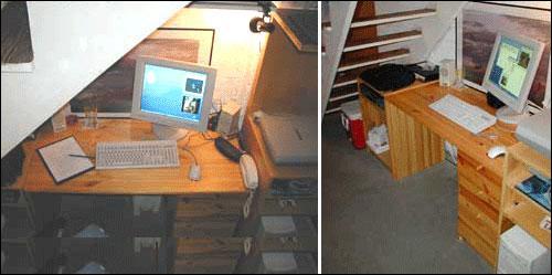 Home office under stairs