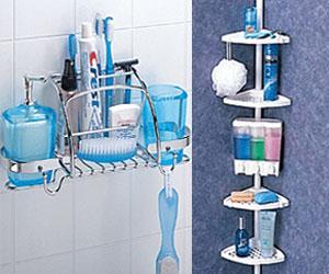 Bath accessories- caddy and poles Bath accessories- caddy and poles