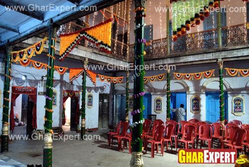 10 days homeage space decoration on Ganpati Chaturthi festival