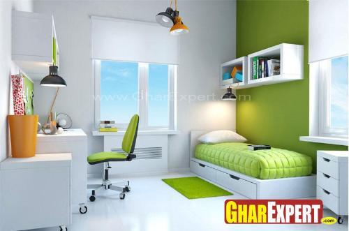 Kids room decoration in green