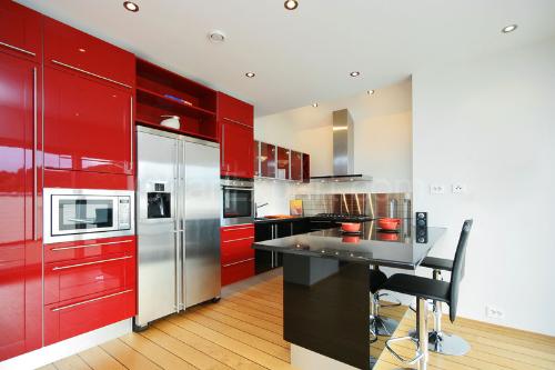 Kitchen Furniture Bar Stool Modern Red Kitchen Design