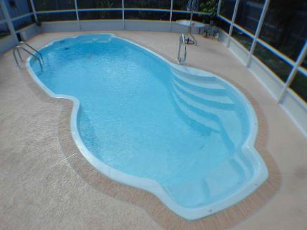 Finished fiber glass swimming pool