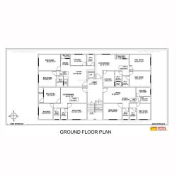 Apartment Plan for 121 Feet by 57 Feet plot (Plot Size 766 Square Yards)