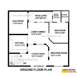 House Plan for 39 Feet by 36 Feet plot (Plot Size 156 Square Yards)