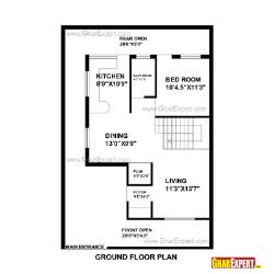 House Plan for 30 Feet by 44 Feet plot (Plot Size 147 Square Yards)