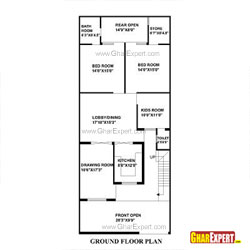 House Plan for 29 Feet by 69 Feet plot (Plot Size 222 Square Yards)